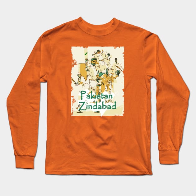 Pakistan Cricket Pakistan Zindabad T20 Long Sleeve T-Shirt by FasBytes